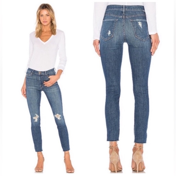 Mother Denim The Vamp Fray Distressed Jeans in Crazy Like a Fox - 29 - Picture 2 of 9